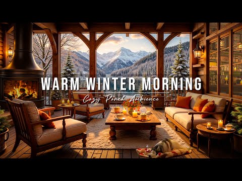 Warm Morning Jazz Music at Cozy Winter Porch Ambience ❄ Soft Piano Jazz Music for Studying, Relaxing