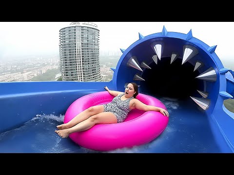 she couldn't escape DANGEROUS water slide..