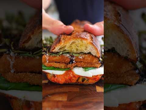 Crispy Eggplant Parm Sandwich