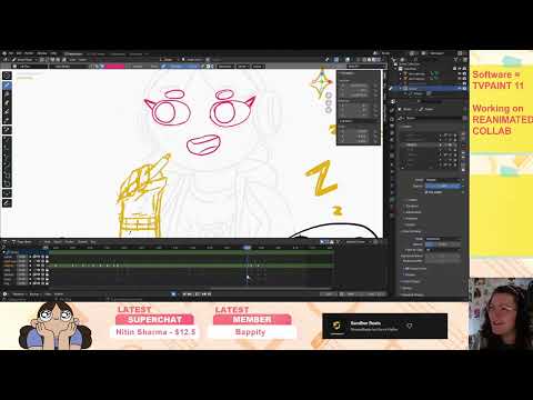 Working on a PNGTuber // 2D Animation in Blender Grease Pencil :) Come say hi!