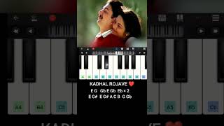 Kadhal Rojave easy piano 🎹 tutorial with notes | AR Rahman#piano#bgm#tamil#arrahman