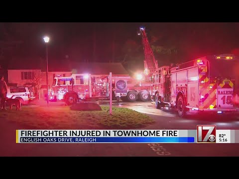 Firefighter injured in townhome fire in Raleigh