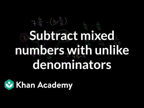 How to subtract mixed numbers that have unlike denominators | Fractions | Pre-Algebra | Khan Academy