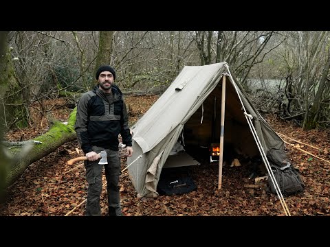 Winter Camping in Modified WW2 Officers Tent