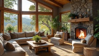 Relaxing Spring Ambience Cozy Fireplace And Nature Sounds Providing A Peaceful Sleep 🌷