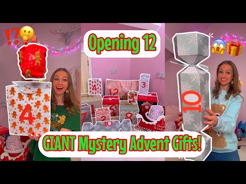 [ASMR] OPENING 12 *GIANT* MYSTERY ADVENT CALENDAR GIFTS!!😱🎁✨⁉️ (100+ FINDS!!🫢) | Rhia Official♡