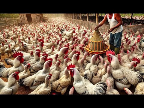 How Farmers Raise Thousands Of Galo Indio Gigante ( Brazilian Giant Chicken )