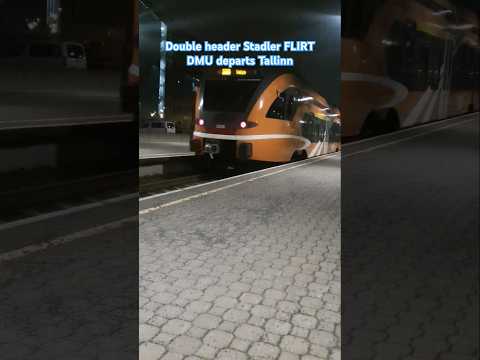 Double header Stadler FLIRT DMU departs Tallinn