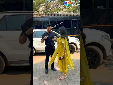 Ayesha Singh ADJUSTS Adnan Khan's outfit before posing for paps #shorts #ayeshasingh #adnankhan