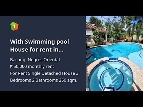 With Swimming pool House for rent in Bacong